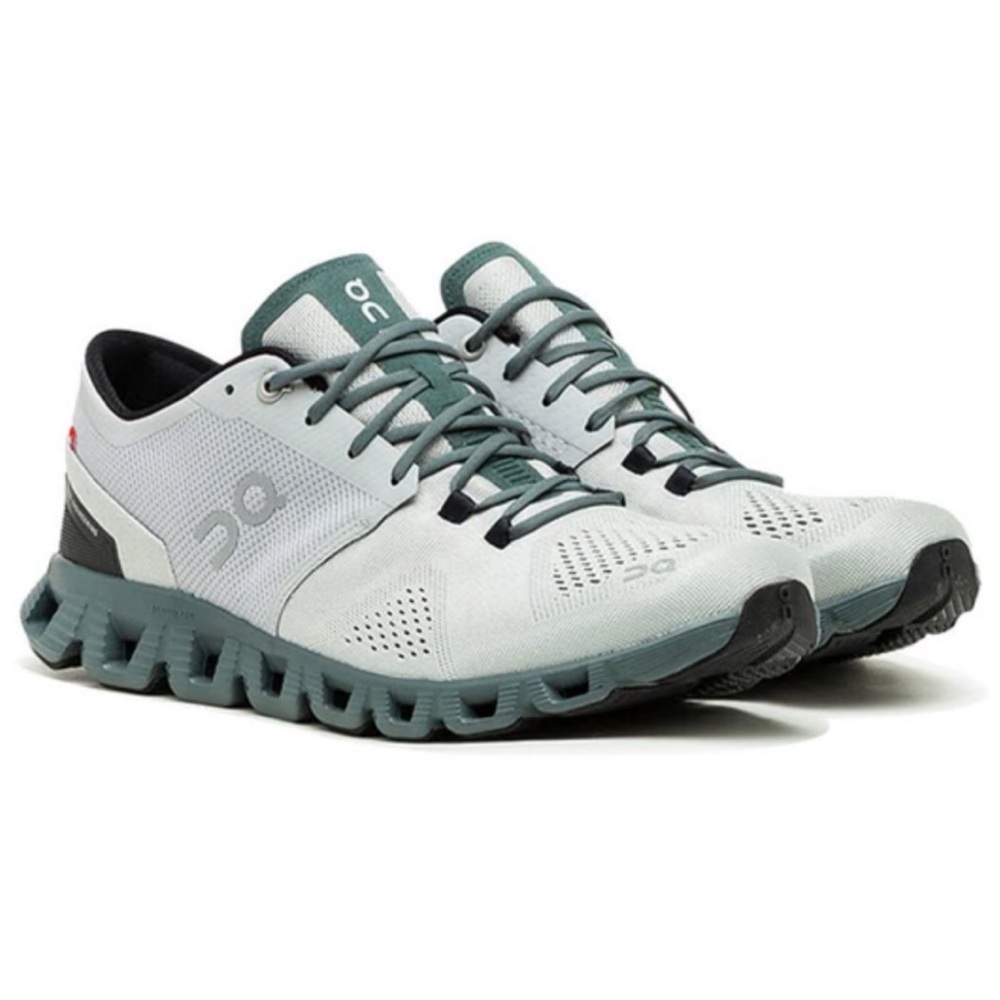 ON RUNNING CLOUD X SNEAKERS - GLACIER/OLIVE men size 13